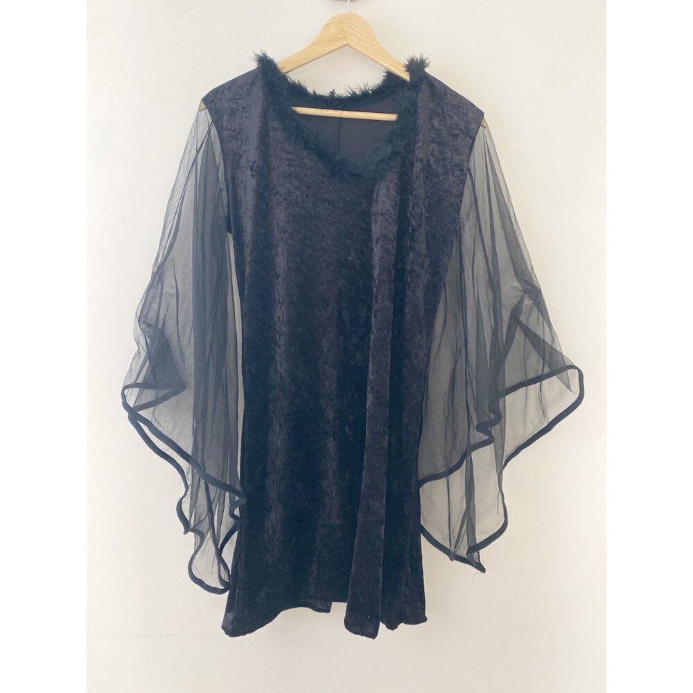 Rubie's Costumes Vintage Velvet Dress Butterfly Sleeves Black